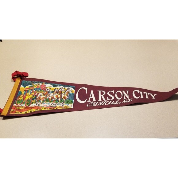Vintage Carson City Catskill's New York felt pennant - Picture 1 of 7